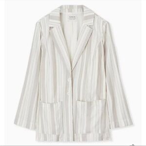 Torrid Taupe Stripe Linen Blend Blazer